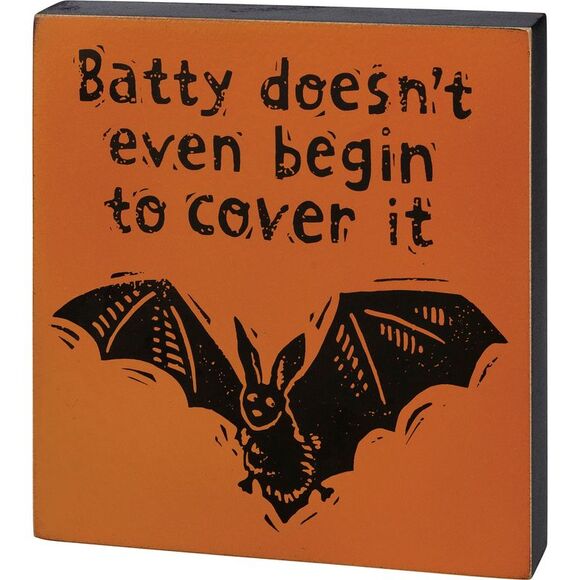 Primitives By Kathy Strofinaccio Da Cucina In Cotone – Tema Halloween "This Family Is A Little Batty" Con Pipistrelli E Pon Pon